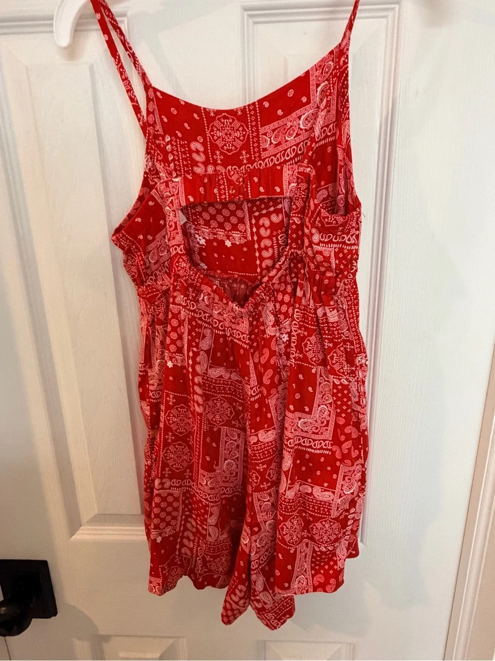 OshKosh B’gosh Girls Size 8 Red Bandana Paisley Romper Shorts